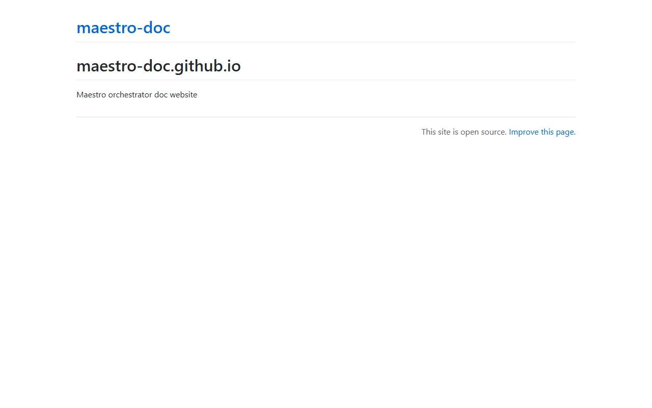 Maestro homepage screenshot