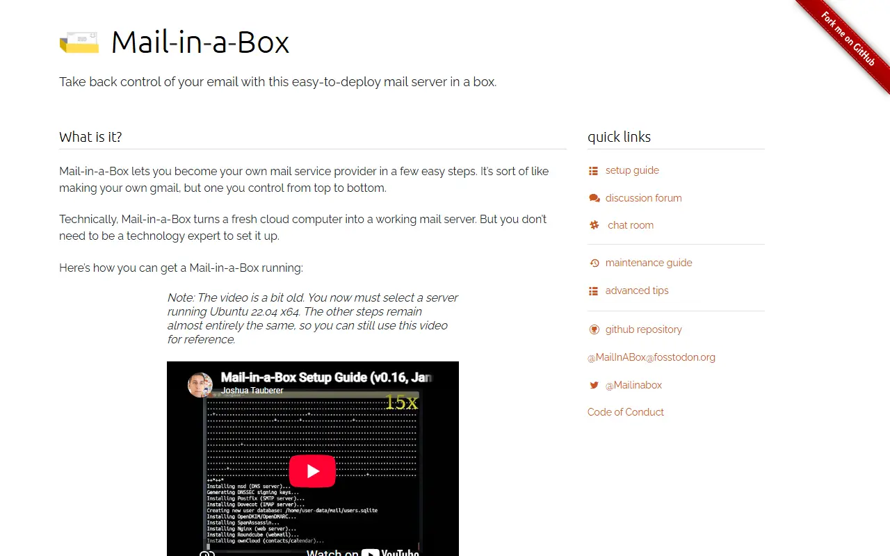 Mail-in-a-Box homepage screenshot