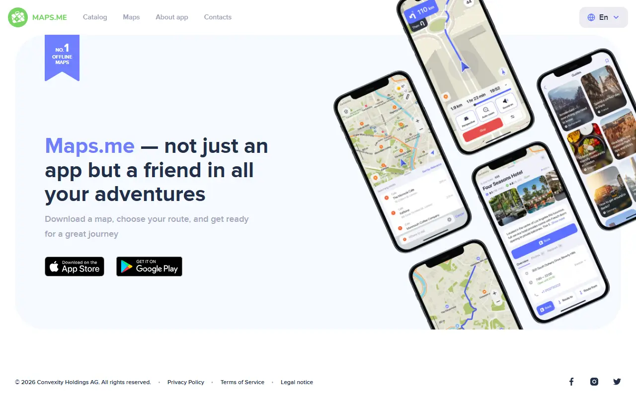 MAPS.ME homepage screenshot