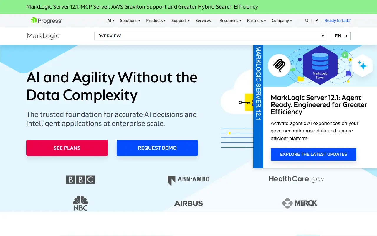 MarkLogic homepage screenshot