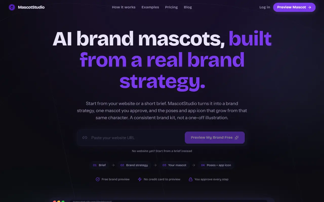 Mascot Studio homepage screenshot