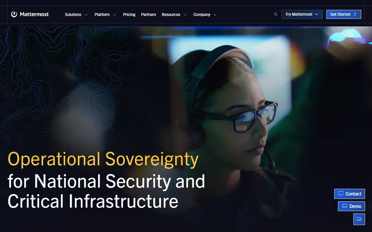 Mattermost homepage screenshot