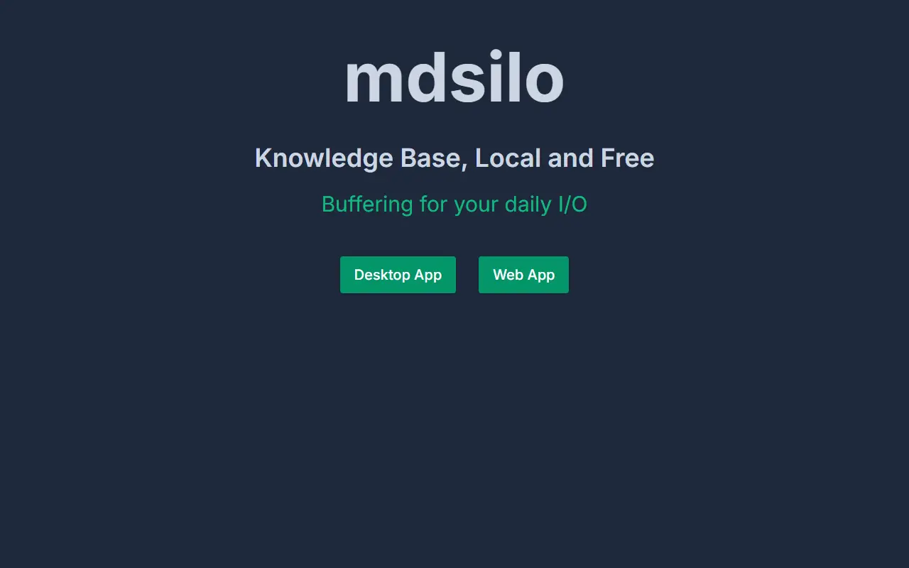 mdSilo homepage screenshot