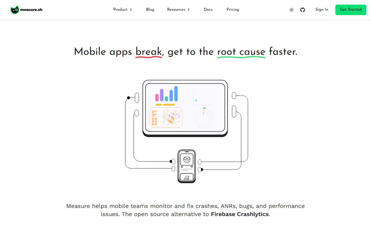 Measure homepage screenshot