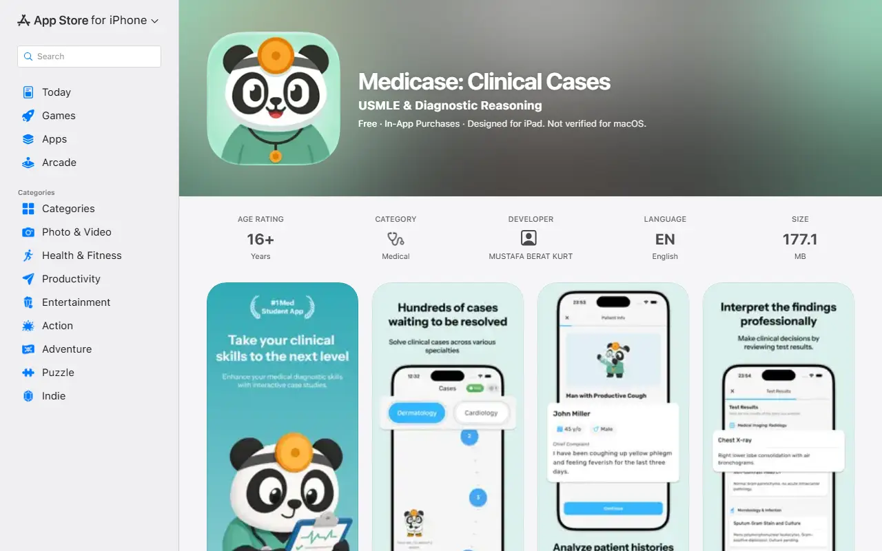 Medicase homepage screenshot
