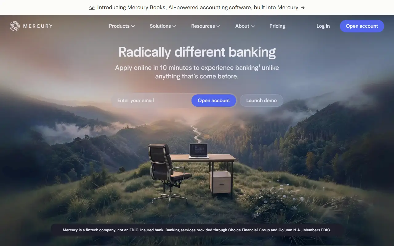 Mercury homepage screenshot