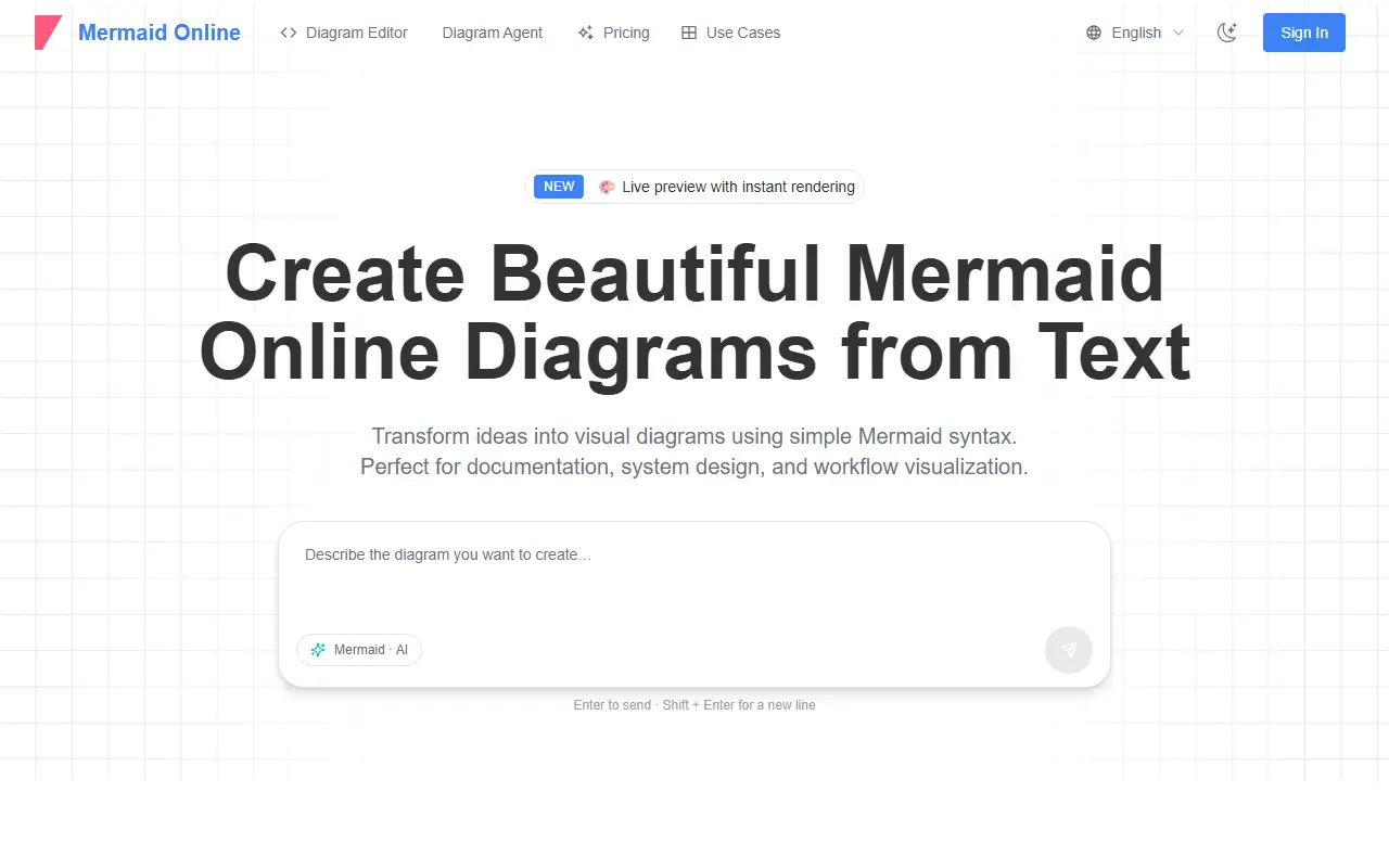mermaidonline.live homepage screenshot