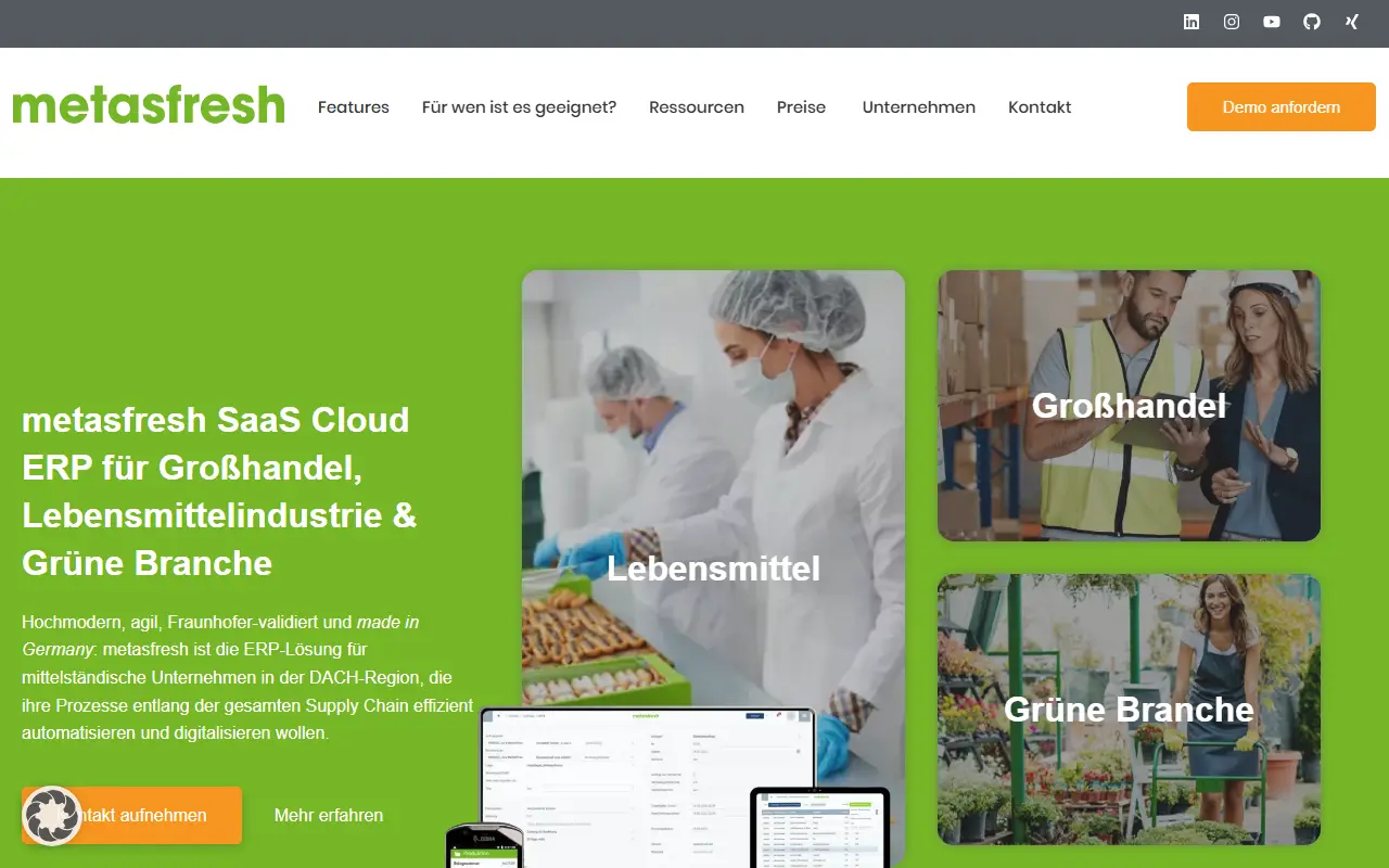 Metasfresh homepage screenshot