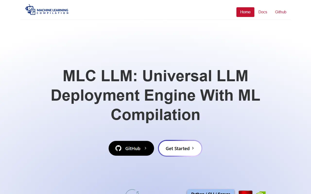 MLC LLM homepage screenshot
