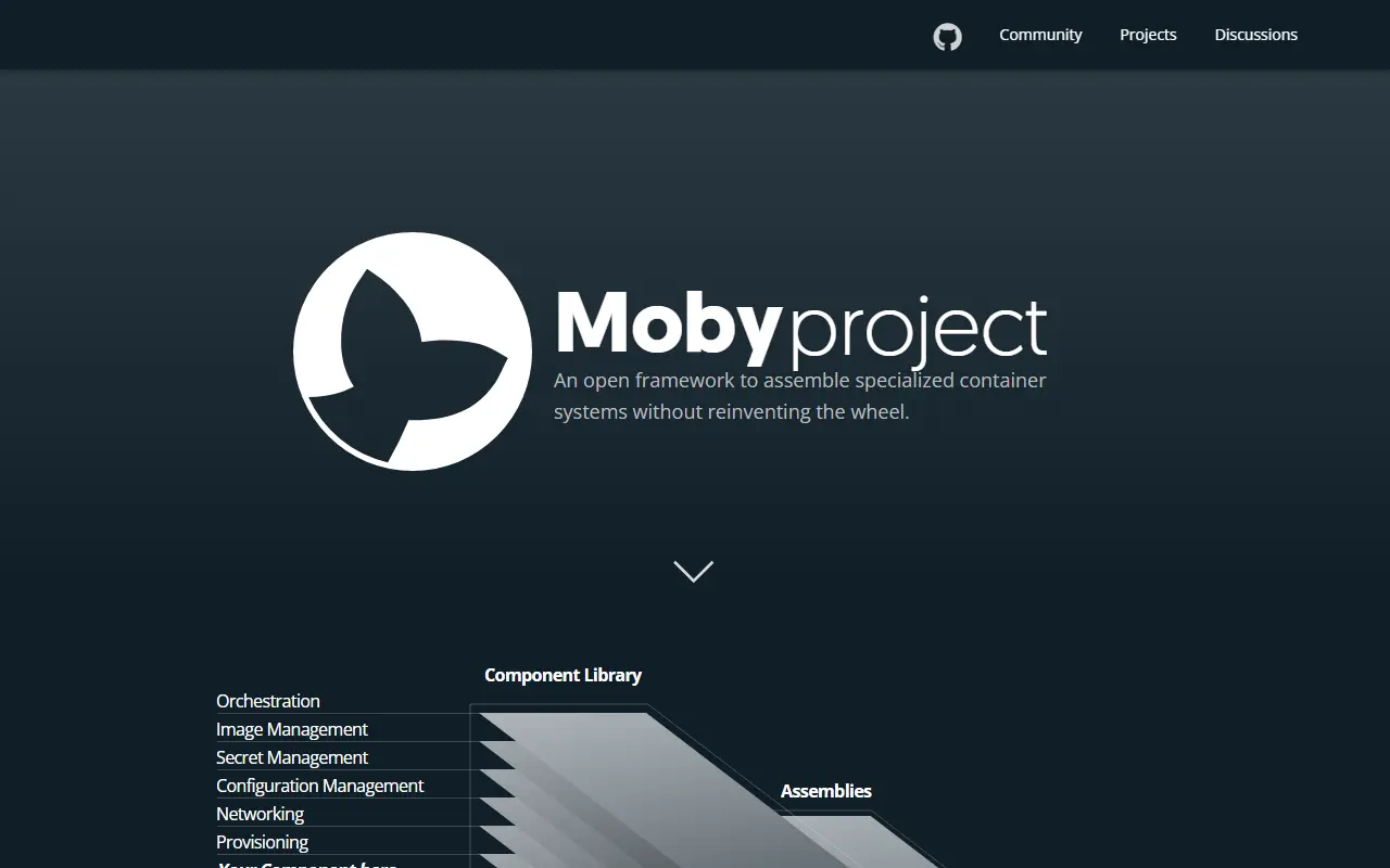 Moby homepage screenshot