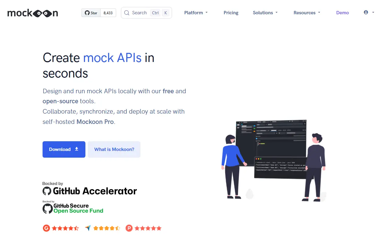 Mockoon homepage screenshot