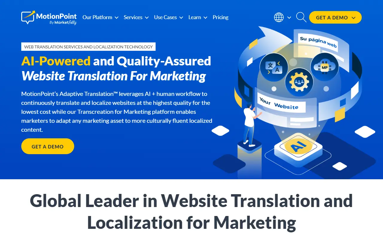 MotionPoint homepage screenshot