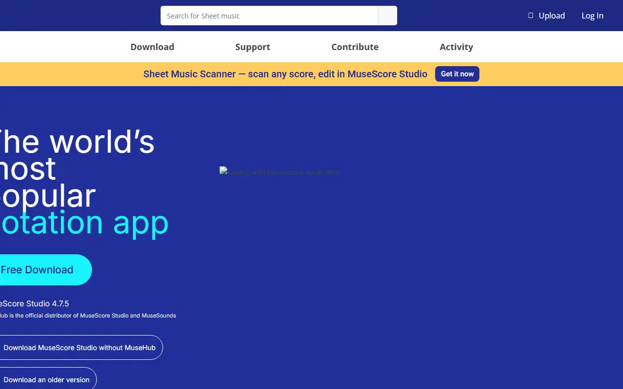 MuseScore homepage screenshot