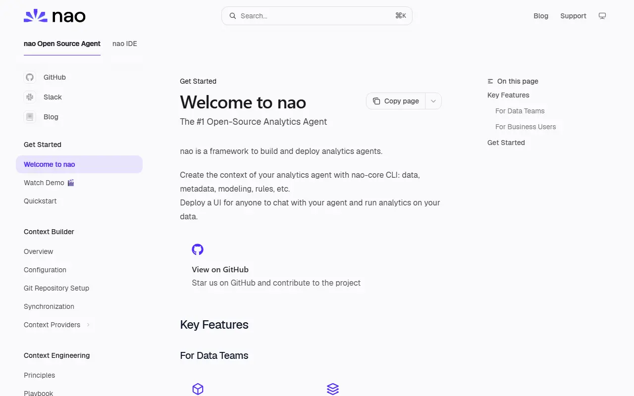 Nao homepage screenshot