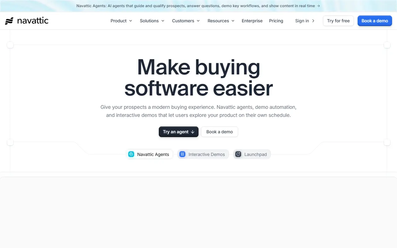 Navattic homepage screenshot