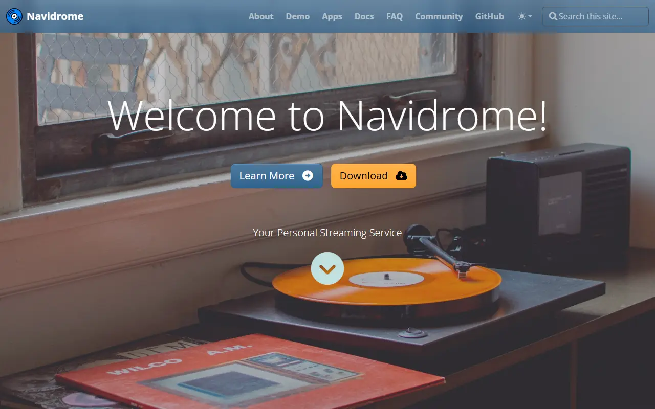 Navidrome homepage screenshot