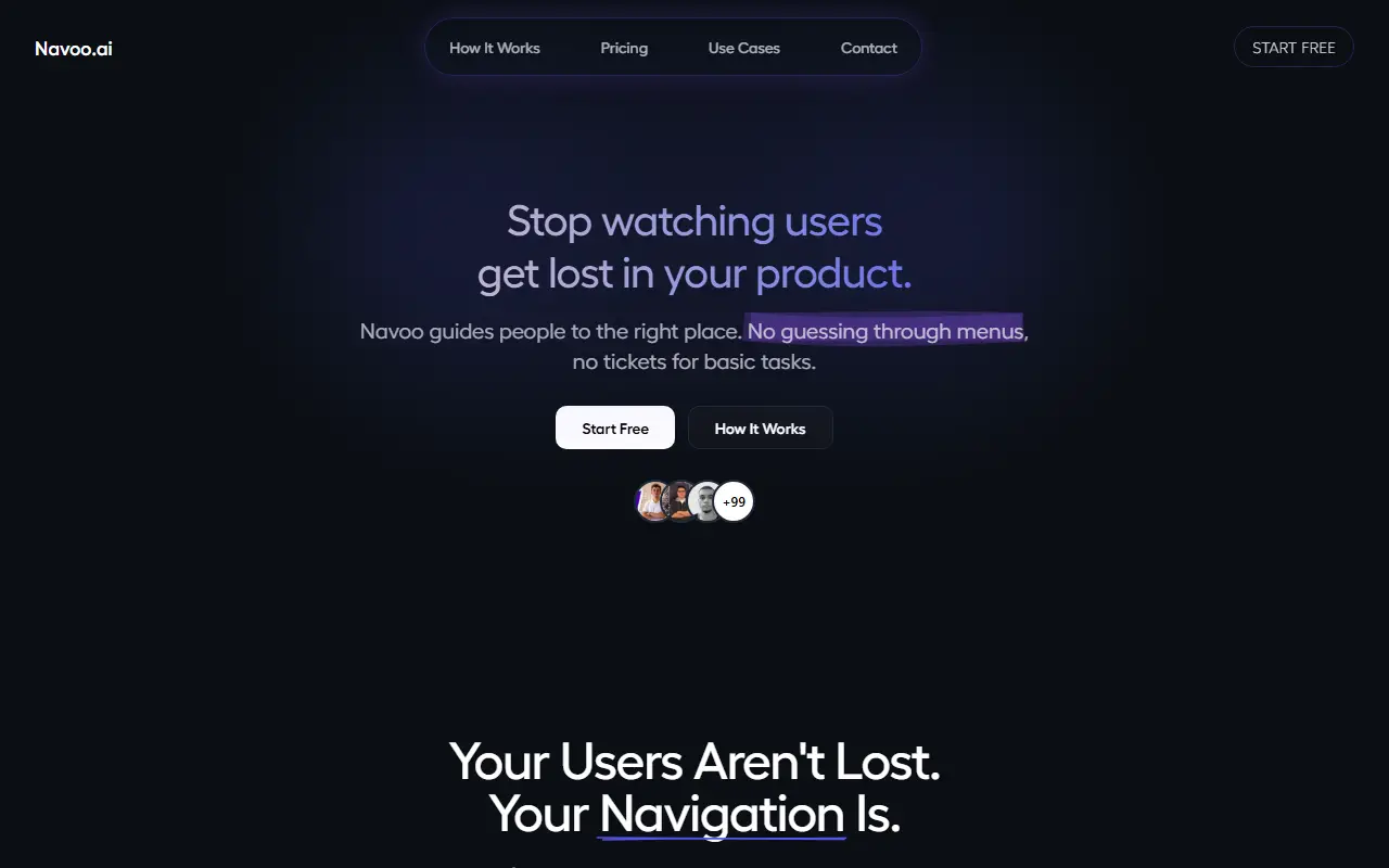 Navoo AI homepage screenshot