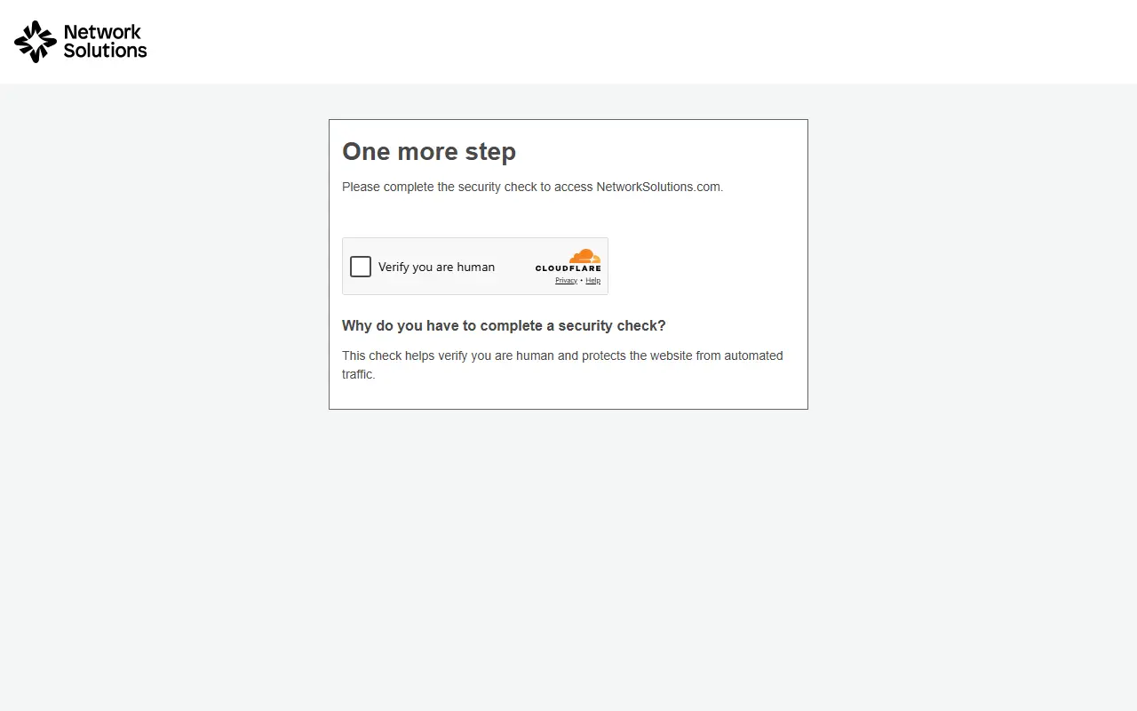 Network Solutions homepage screenshot