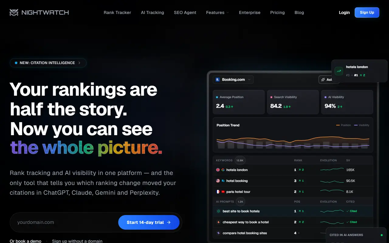Nightwatch homepage screenshot