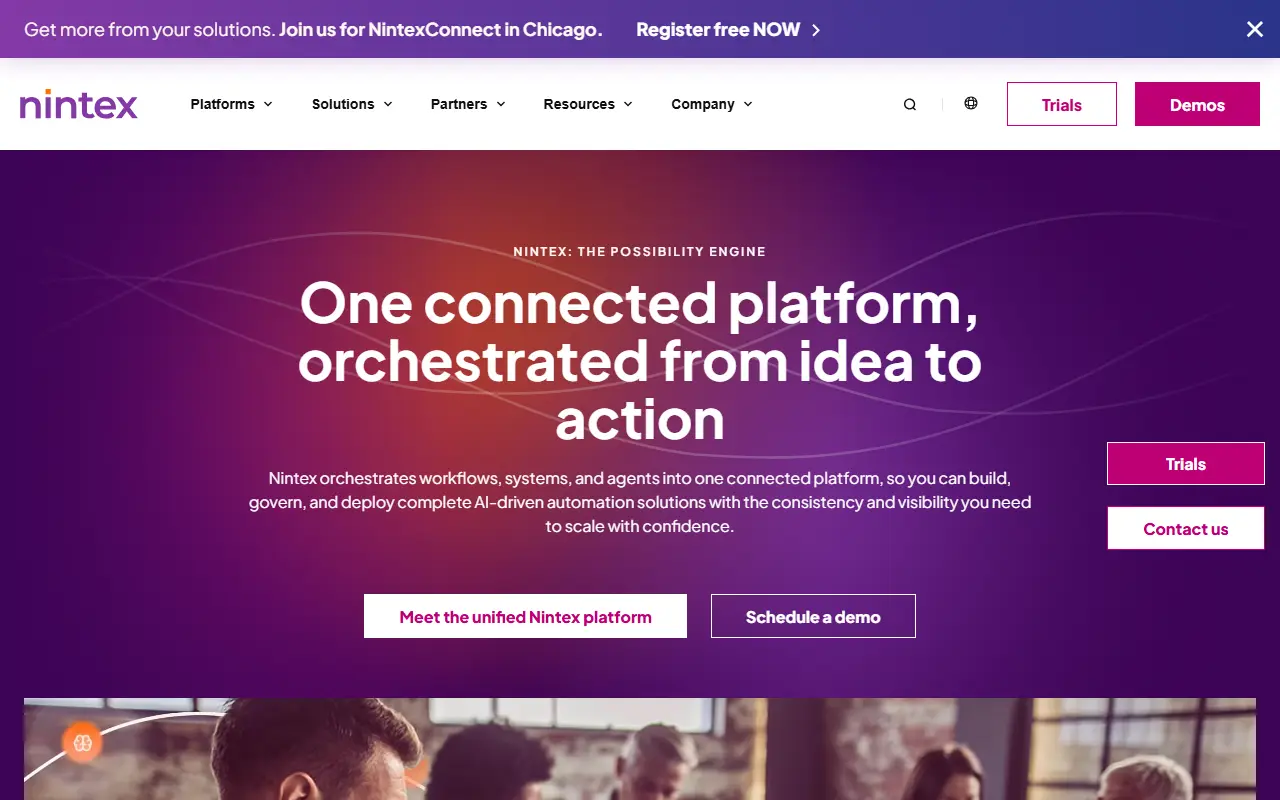Nintex homepage screenshot