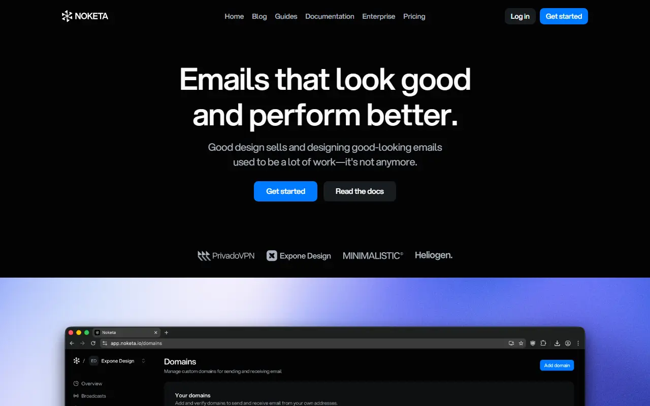 Noketa homepage screenshot