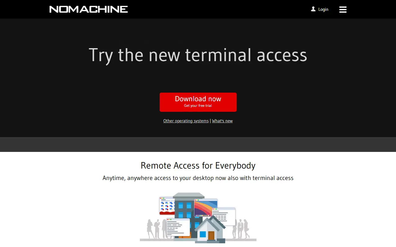NoMachine homepage screenshot