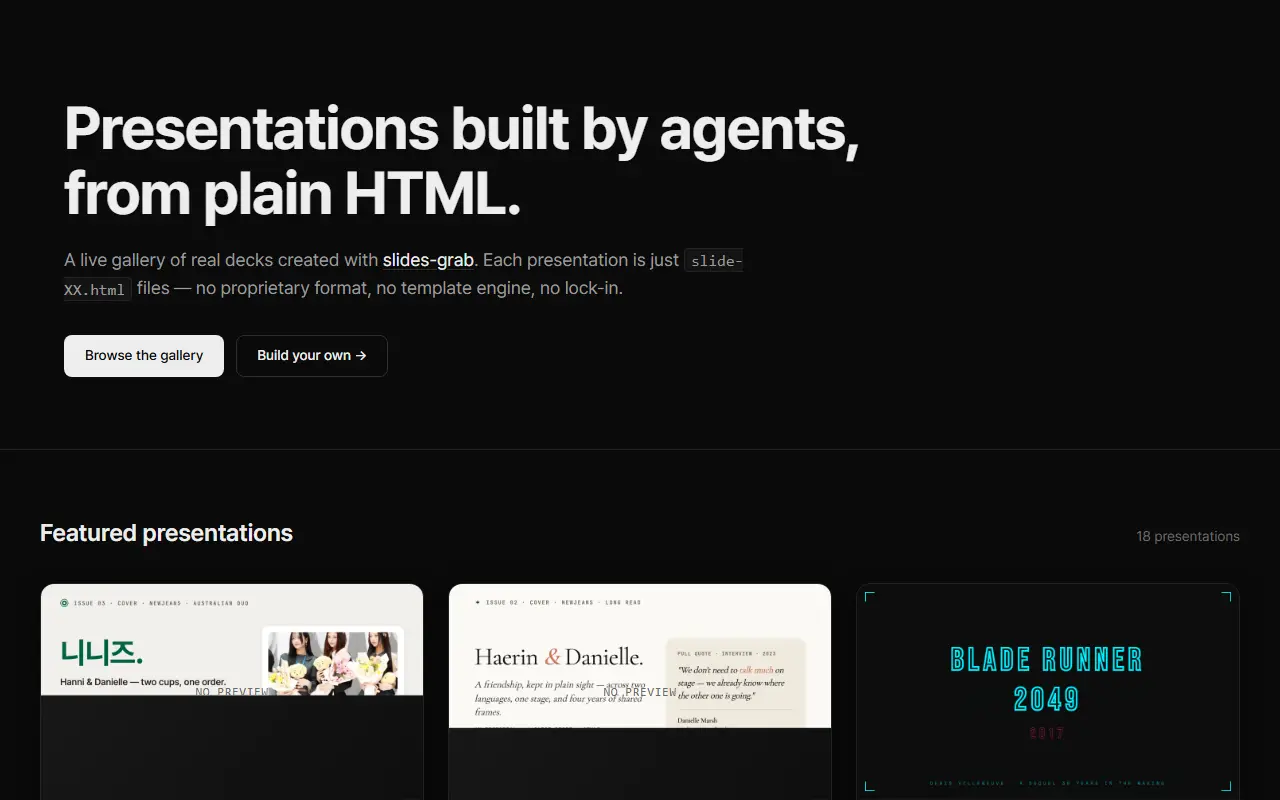 slides-grab homepage screenshot