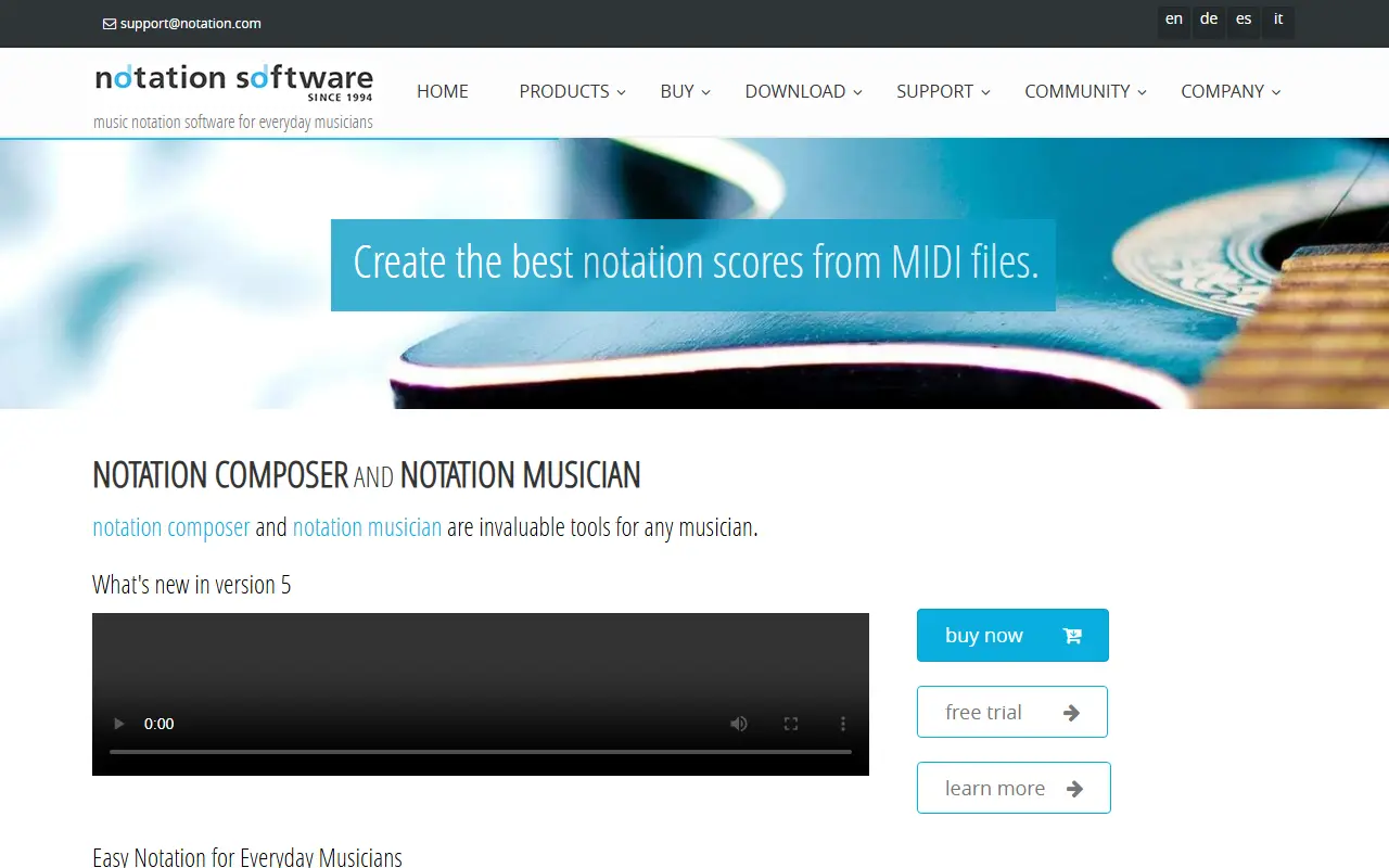 Notation Composer homepage screenshot