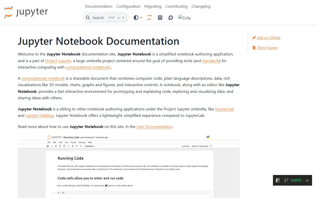 Jupyter Notebook homepage screenshot