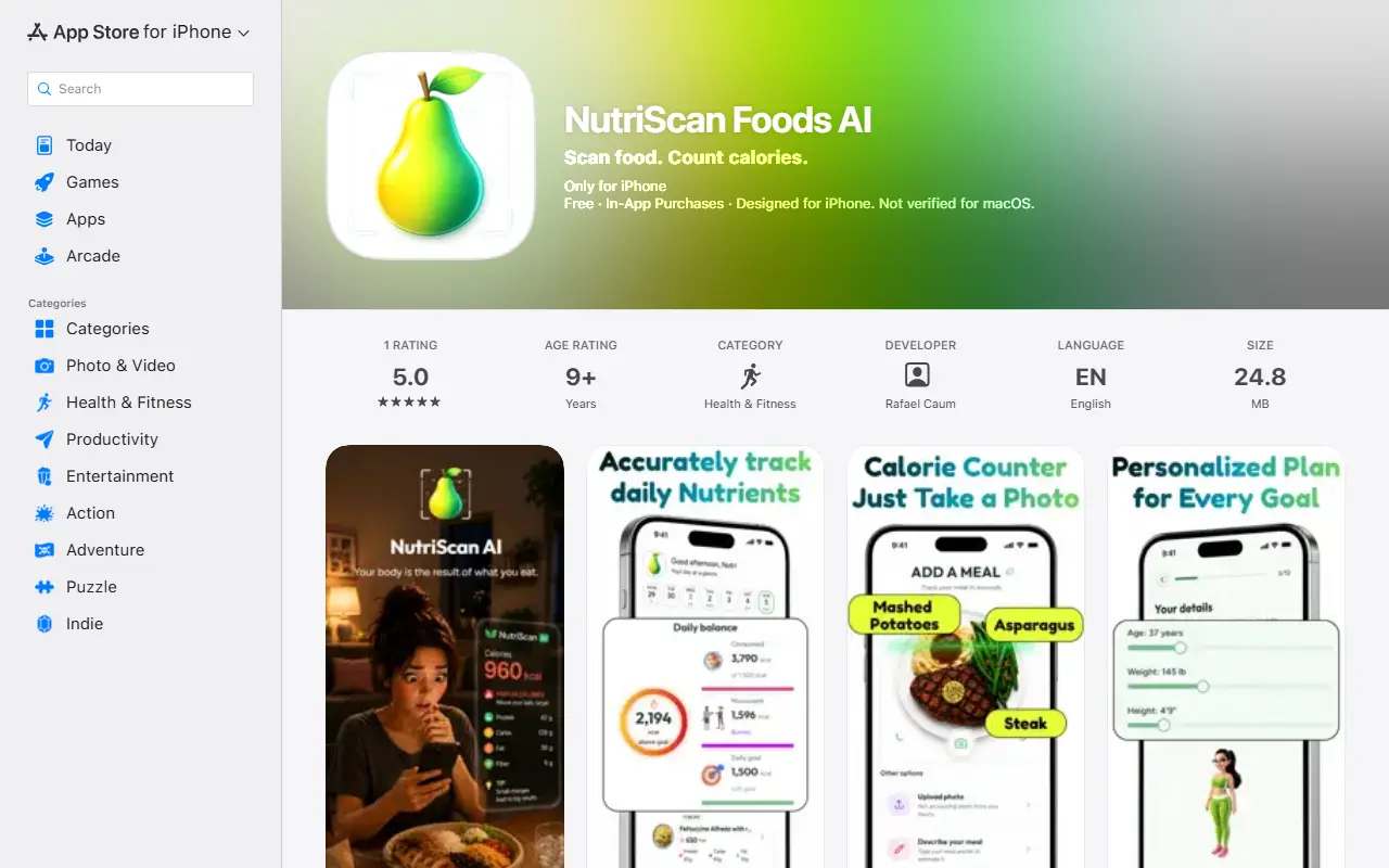 NutriScan AI homepage screenshot