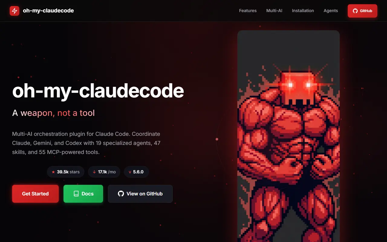 oh-my-claudecode homepage screenshot