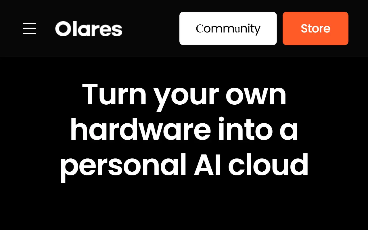 Olares homepage screenshot