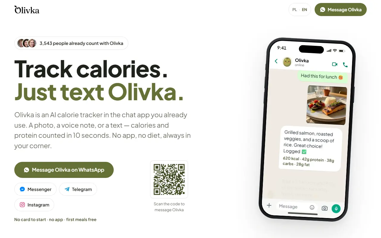 Olivka homepage screenshot