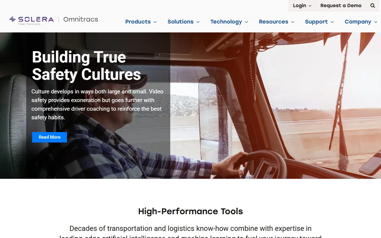 Omnitracs homepage screenshot