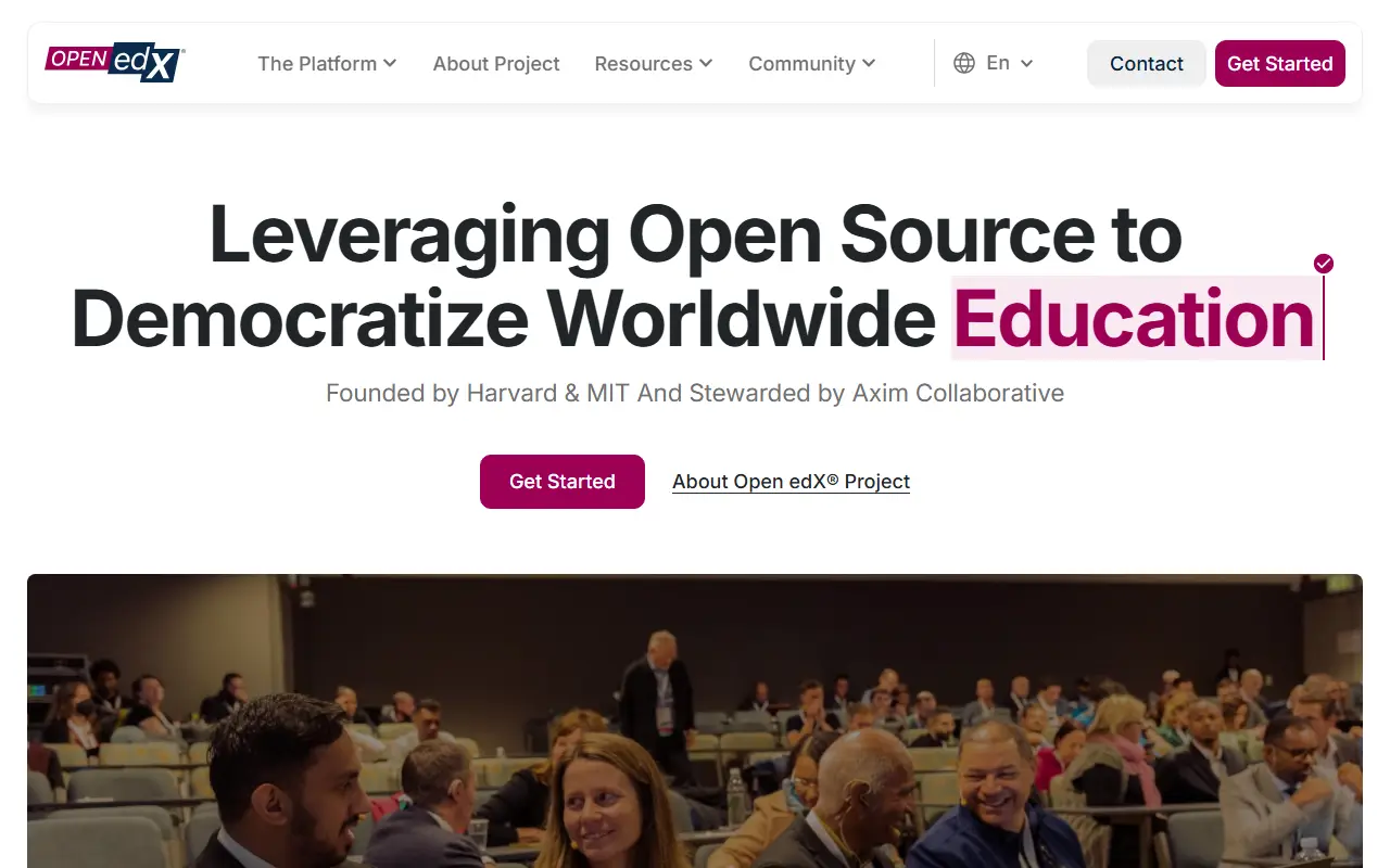 Open edX homepage screenshot