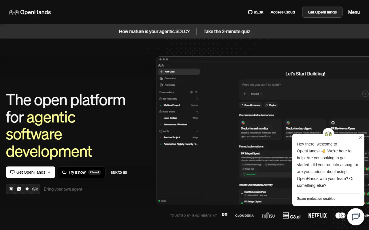 OpenHands homepage screenshot