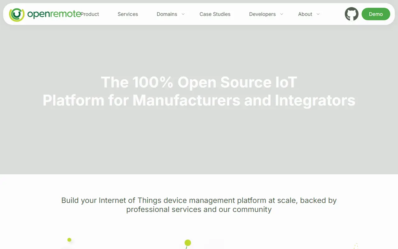 OpenRemote homepage screenshot