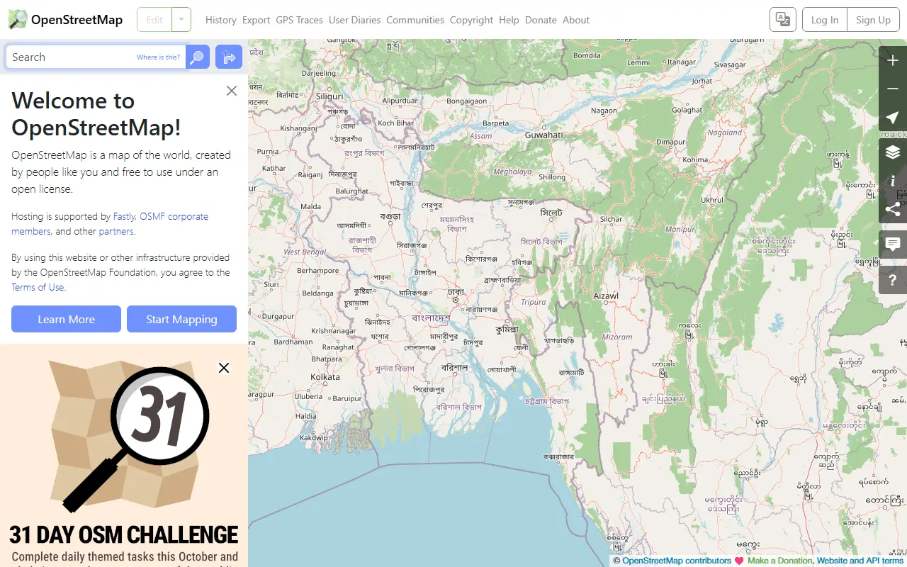 OpenStreetMap homepage screenshot