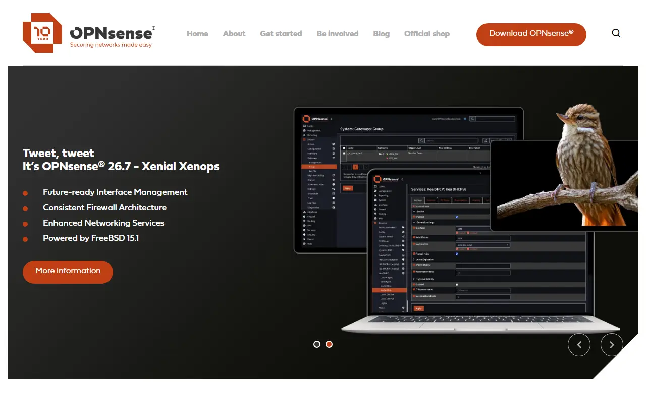 OPNsense homepage screenshot