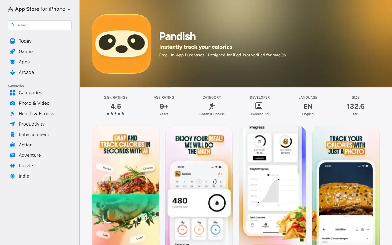 Pandish homepage screenshot