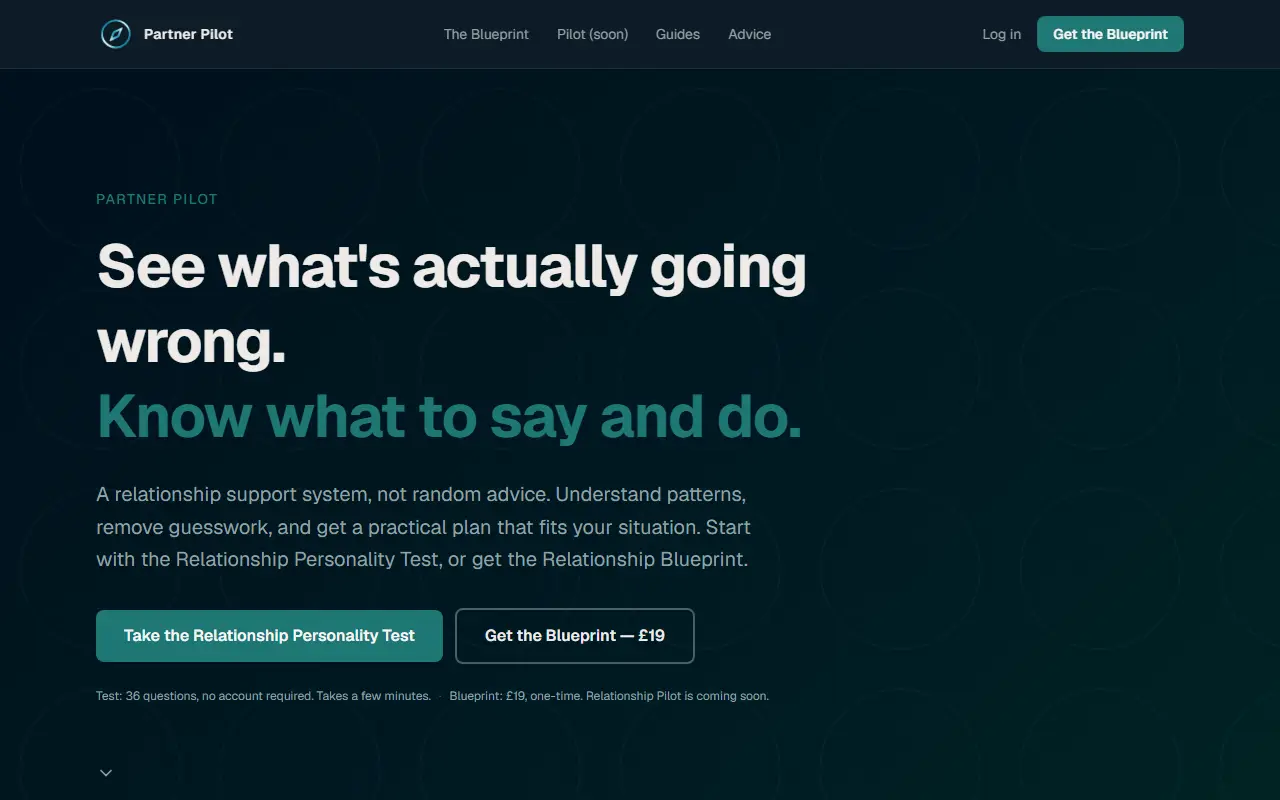 PartnerPilot homepage screenshot