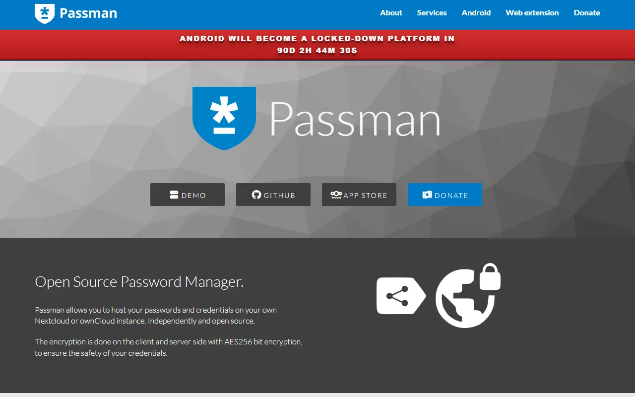 Passman homepage screenshot