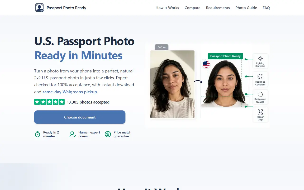 Passport Photo Ready homepage screenshot