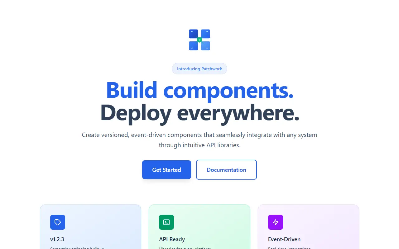 Patchwork homepage screenshot