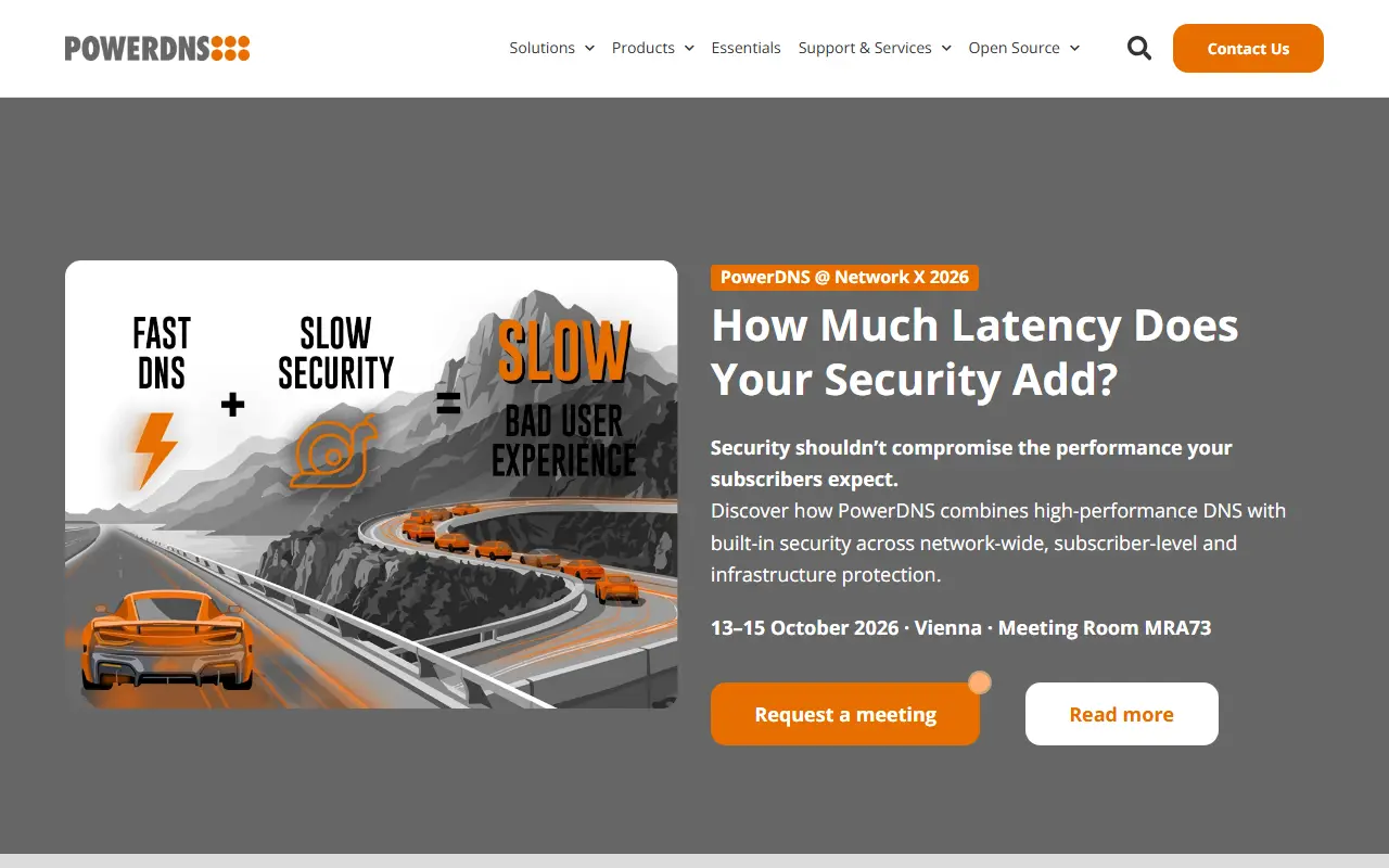 PowerDNS homepage screenshot