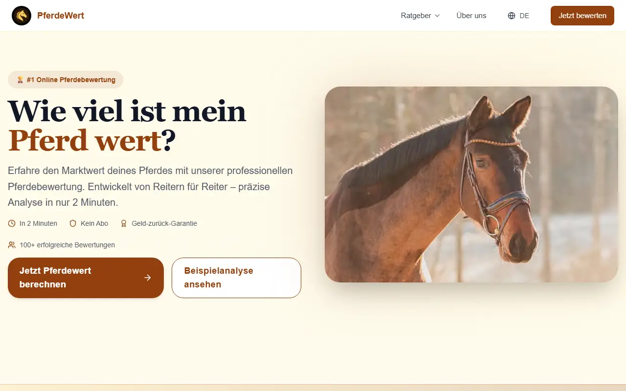 PferdeWert homepage screenshot