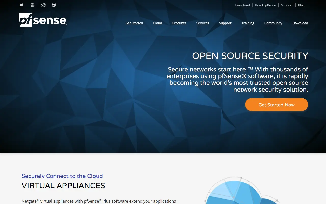 pfSense homepage screenshot