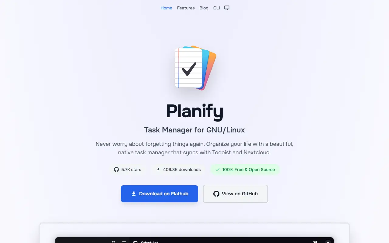 Planify homepage screenshot