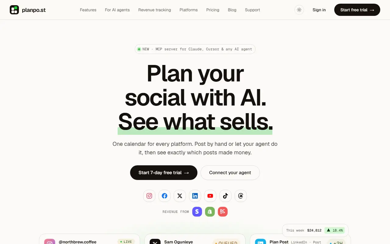 Planpo.st homepage screenshot