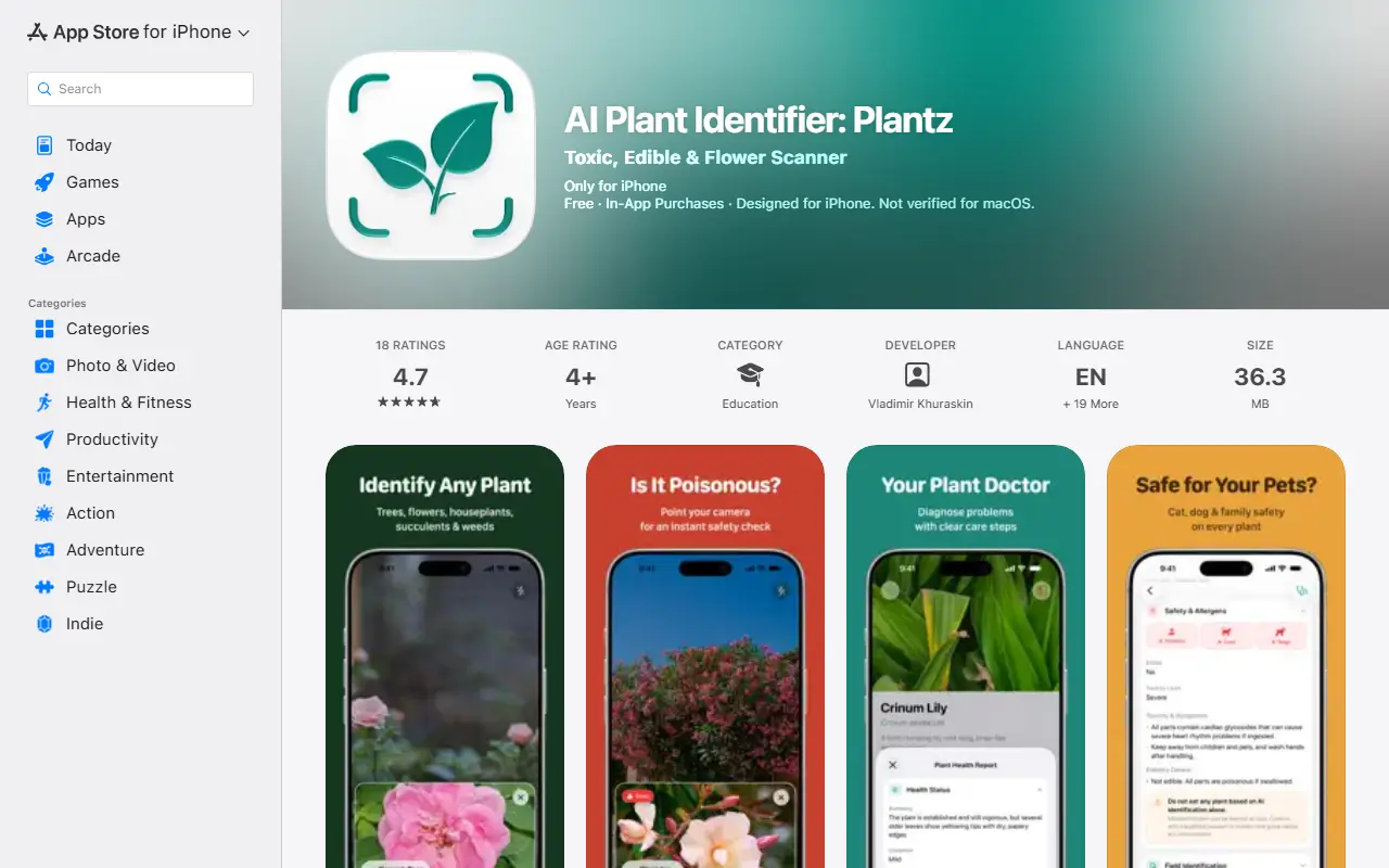 Plantzzz homepage screenshot